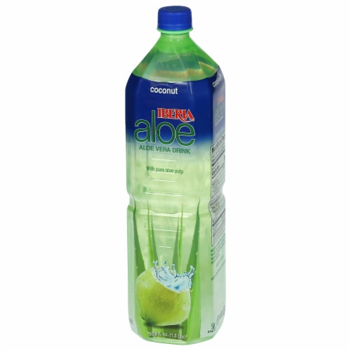 Iberia Coconut Aloe Vera Drink with Pure Aloe Pulp 50.8 fl oz Perspective: top