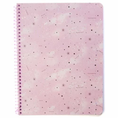 Top Flight 1-Subject Wide Rule Notebook - 70 Sheet - Assorted Perspective: top