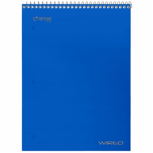 Top Flight Wired College Rule Top-Bound Assorted 1-Subject Notebook Perspective: top