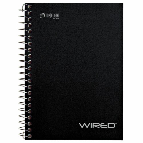 Top Flight Wired College Ruled Personal Notebook - 100 Sheets - Assorted Perspective: top