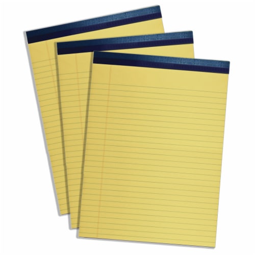 Top Flight Ruled Legal Pad - 3 Pack - Canary Perspective: top