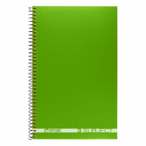 Top Flight Boss College Ruled 3-Subject Notebook - 108 Sheets - Assorted Perspective: top
