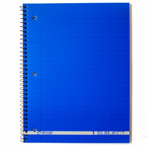 Top Flight Boss Wide Ruled 1-Subject Notebook - 90 Sheets - Colors May Vary Perspective: top
