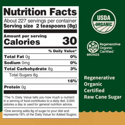 Florida Crystals® Regenerative Organic Raw Cane Sugar Perspective: top