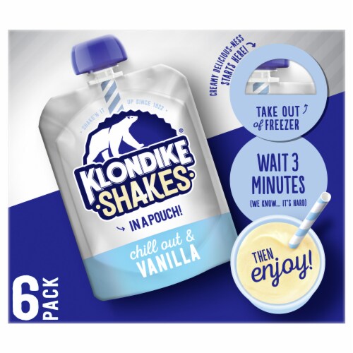 Klondike® Shakes Vanilla Milkshake Ice Cream Pouches Perspective: top