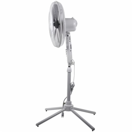Comfort Zone Oscillating Pedestal Quad Pod Fan - White Perspective: top