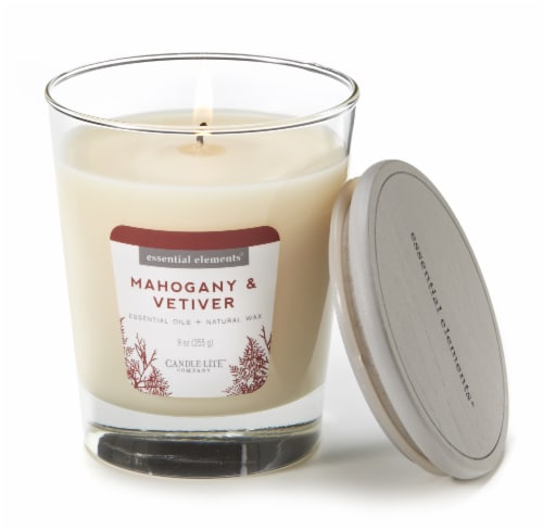 Candle-lite® Essential Elements® Mahogany and Vetiver Glass Jar Candle Perspective: top