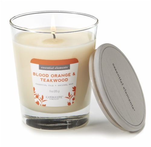Candle-lite® Essential Elements® Blood Orange and Teakwood Jar Candle Perspective: top
