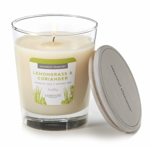 Candle-lite® Essential Elements® Lemongrass and Coriander Glass Jar Candle Perspective: top