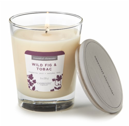 Candle-lite® Essential Elements® Wild Fig and Tobac Glass Jar Candle Perspective: top