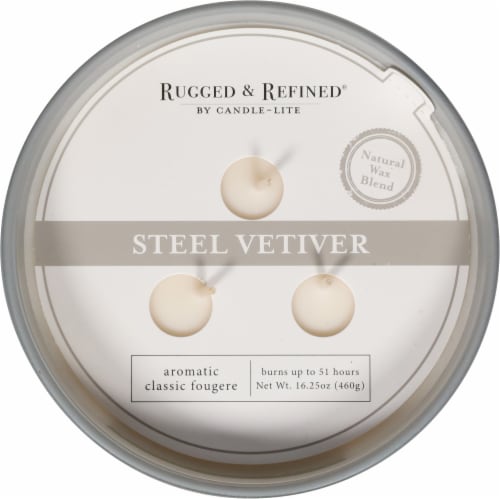 Candle-lite Rugged & Refined Steel Vetiver Perspective: top