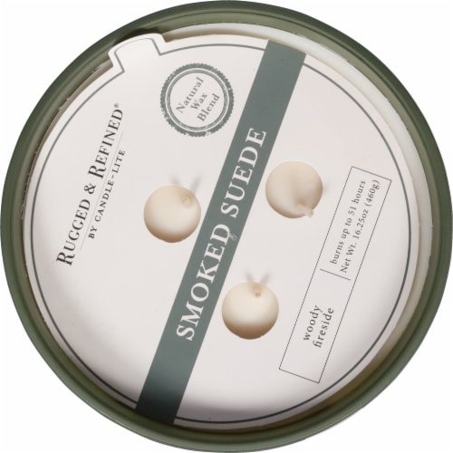 Candle-Lite Rugged & Refined® Smoked Suede Natural Wax Blend Jar Candle Perspective: top