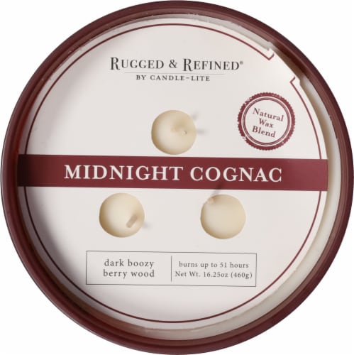 Candle-lite Rugged & Refined® Midnight Cognac Jar Candle Perspective: top