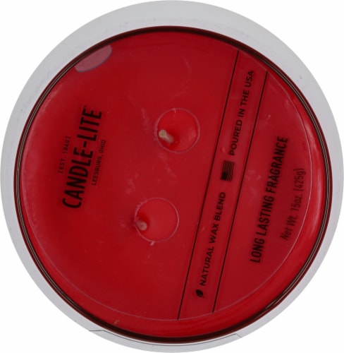 Candle-lite Apple Cinnamon Crisp 2 Wick Tapered Jar Candle Perspective: top