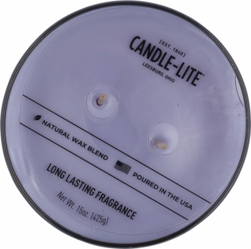 Candle-lite 2 Wick Tapered Jar Candle - Fresh Lavender Breeze Perspective: top