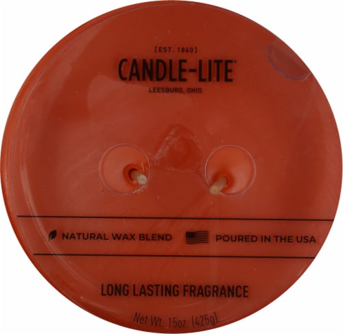 Candle-lite 2 Wick Tapered Jar Candle - Pumpkin Nutmeg Pie Perspective: top