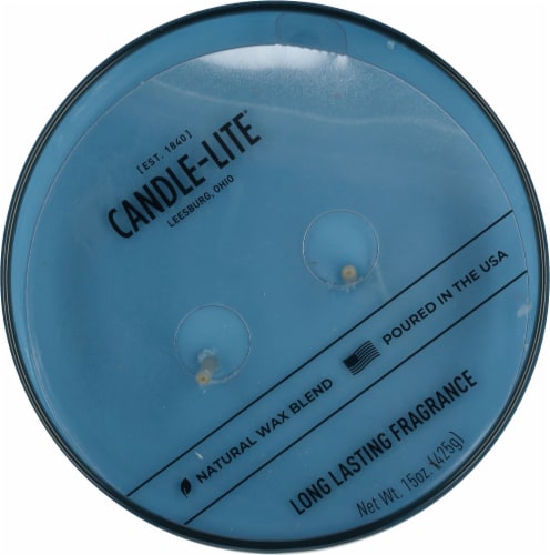 Candle-lite 2 Wick Tapered Jar Candle - Ocean Blue Mist Perspective: top