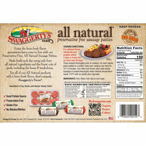 Swaggerty's Farm® 18 All Natural Sausage Patties Perspective: top