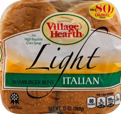 Village Hearth® Light Italian Hamburger Buns Perspective: top
