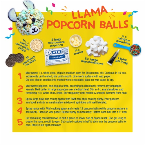 Act Ii Llama Party Cotton Candy Flavored Microwave Popcorn Perspective: top