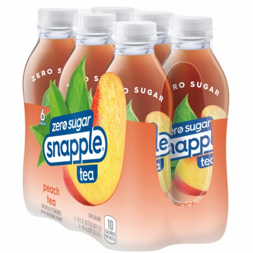 Snapple Zero Sugar Peach Tea, 16 fl oz recycled plastic bottle (Pack of 12)