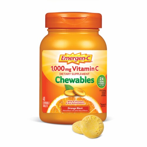 Emergen-C 1000mg Vitamin C Orange Blast Dietary Supplement Chewable Perspective: top