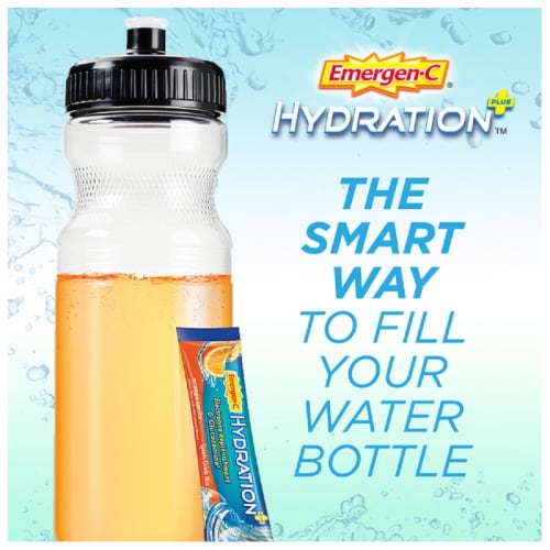 Emergen-C Hydration+ Sports Drink Mix with Vitamin C Powder Packets Perspective: top