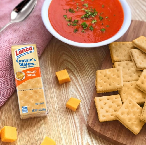 Lance Sandwich Crackers Captain's Wafer Grilled Cheese 8 Individual Packs Perspective: top