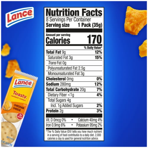 Lance® Toasty® Cheddar Cheese Sandwich Crackers Perspective: top