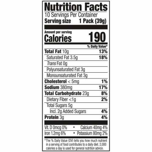 Lance Sandwich Crackers Captain's Wafers White Cheddar 10 Individual Packs Perspective: top