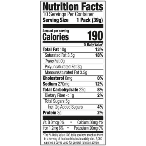 Lance Sandwich Crackers Captain's Wafers Cream Cheese And Chives 10 Packs Perspective: top