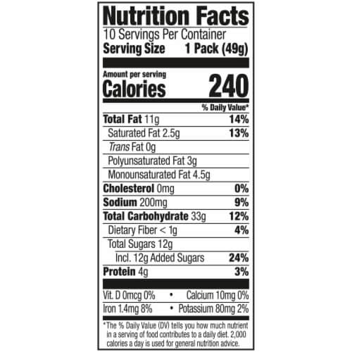 Lance Sandwich Cookies Nekot Peanut Butter 10 Individually Wrapped Packs Perspective: top