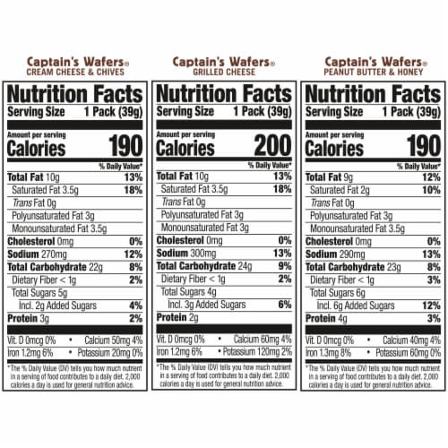 Lance Sandwich Crackers Captain's Wafers Variety Pack 10 Individual Packs Perspective: top