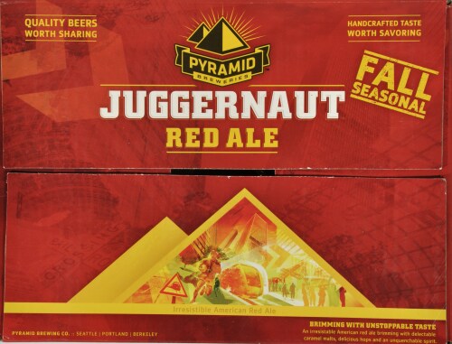Pyramid Fall Seasonal Beer Juggernaut Red Ale Perspective: top