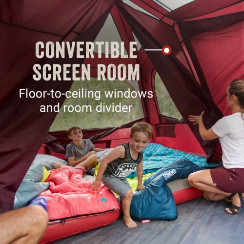 Coleman Skylodge Outdoor WeatherTec System Instant 10 Person Family Camping Tent Perspective: top