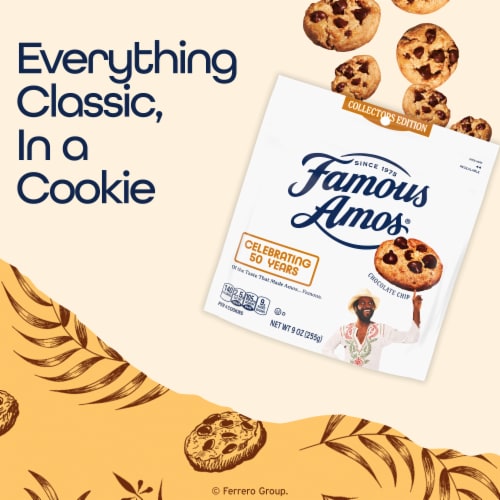 Famous Amos Chocolate Chip Cookies, Original Recipe 50th Anniversary Edition​ Perspective: top