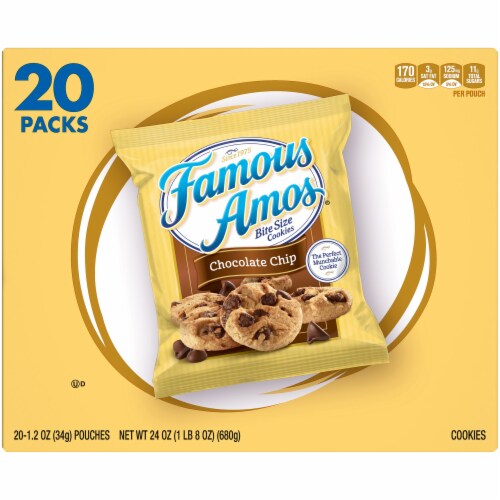 Famous Amos Bite Size Chocolate Chip Cookies Perspective: top