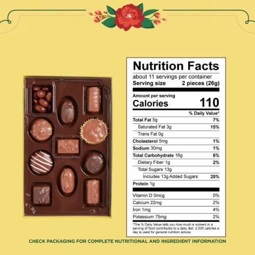 WHITMAN'S SAMPLER Assorted Milk & Dark Chocolate Gift Box, 10 oz Perspective: top