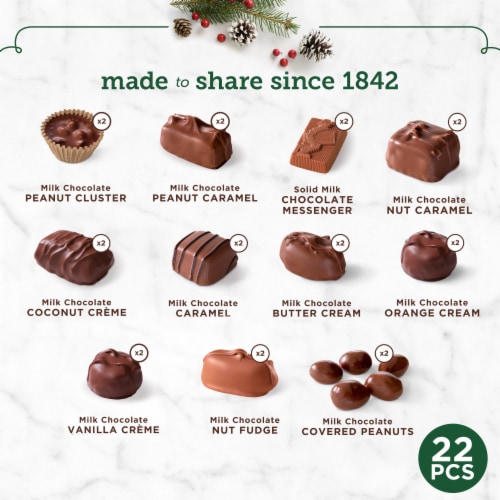 WHITMAN'S SAMPLER Christmas Assorted Milk Chocolate Gift Box Perspective: top