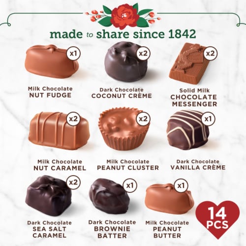 Valentine's Day Cheetah Heart Assorted Milk & Dark Chocolate Candy Gift Box Perspective: top