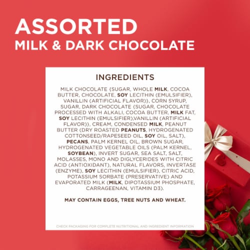 WHITMAN'S Sharing Heart Assorted Milk & Dark Chocolate Candy Gift Box Perspective: top