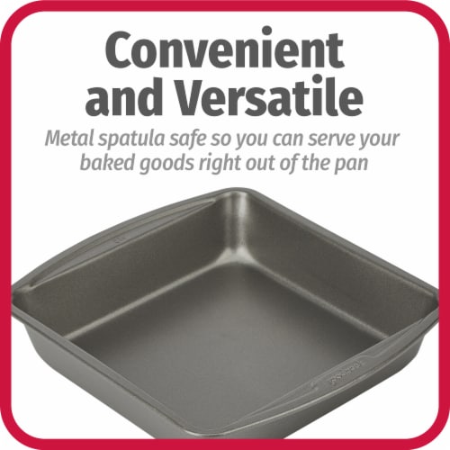 GoodCook Nonstick Steel 8 Square Cake Pan, Gray 