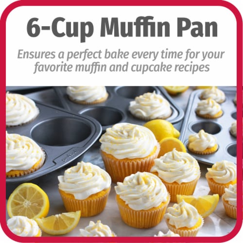 GoodCook® Nonstick 6-Cup Texas Muffin Pan Perspective: top