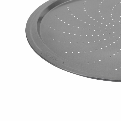 GoodCook® Premium Nonstick Crispy Pizza Pan - Silver Perspective: top