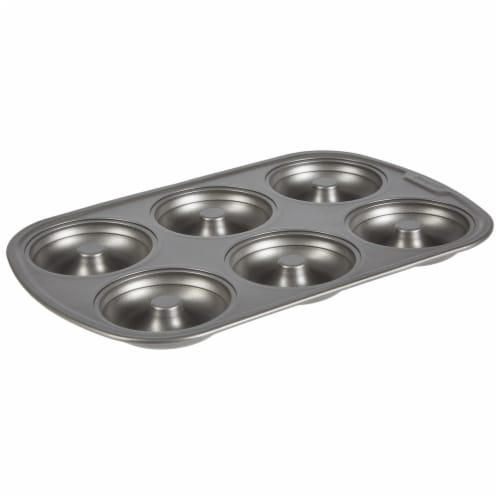GoodCook Nonstick Steel 6-Cavity Medium-Size Donut Baking Pan Perspective: top