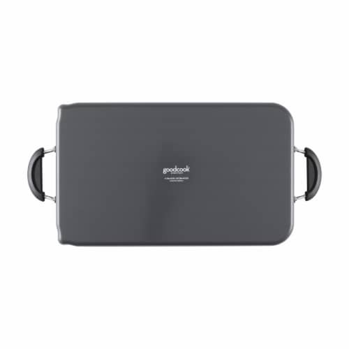 GoodCook Everyday Nonstick Double Burner Griddle, 18 x 11 Inch, Black Perspective: top