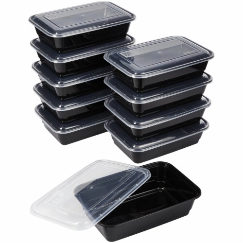 GoodCook® Meal Prep Food Storage Containers - Clear/Black Perspective: top