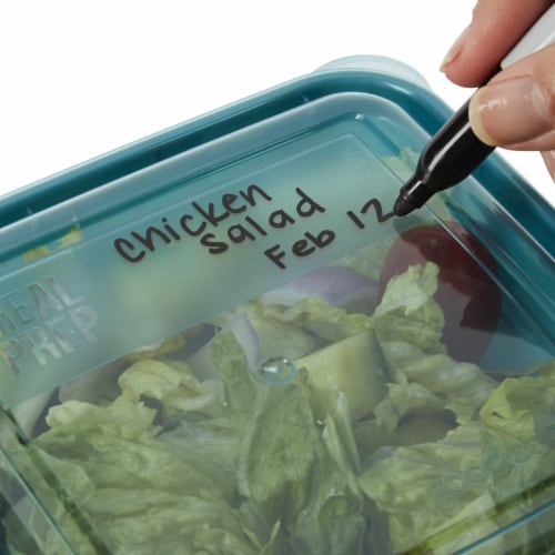GoodCook® Meal Prep Two-Compartment Food Storage Containers - Turquoise Perspective: top