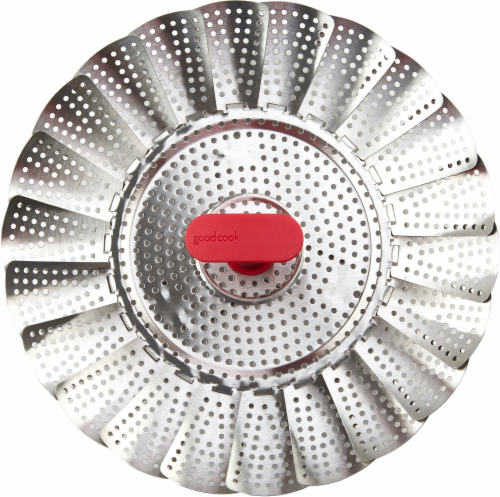 GoodCook® Silver/Red Pro Steamer Basket Perspective: top