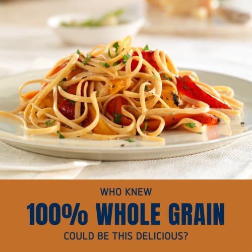Barilla® Whole Grain Linguine Non-GMO Verified & Kosher Pasta Perspective: top